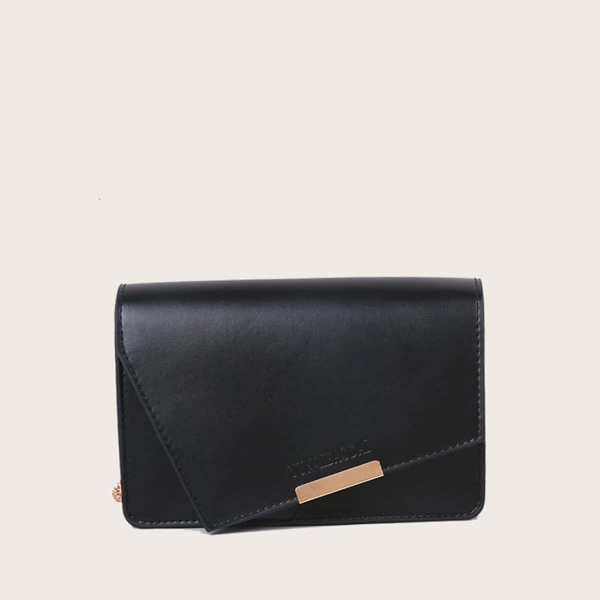 

Irregular Flap Bag, Black