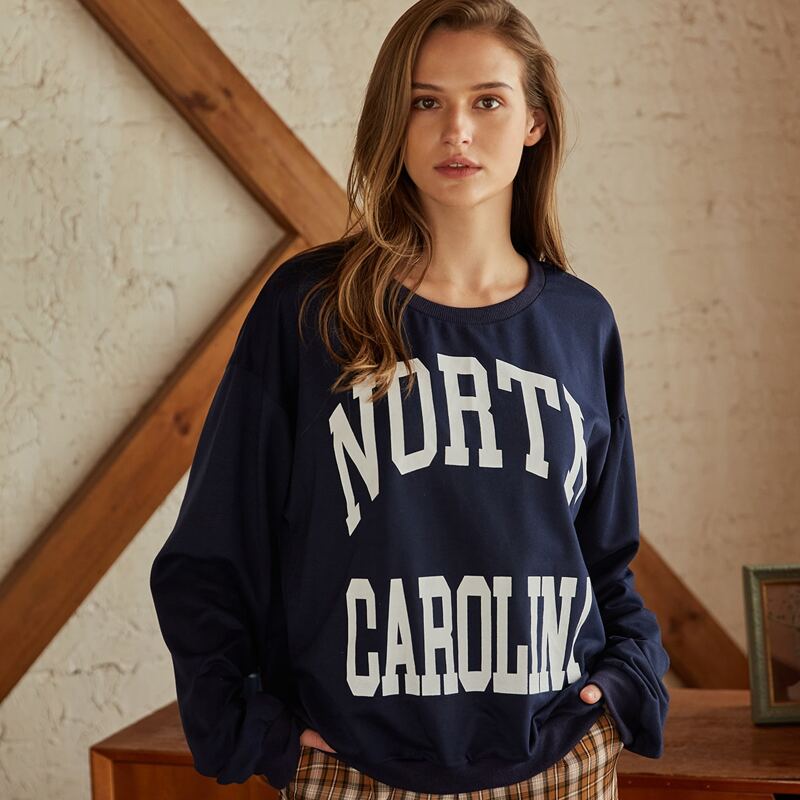 

Letter Graphic Oversized Sweatshirt, Navy blue