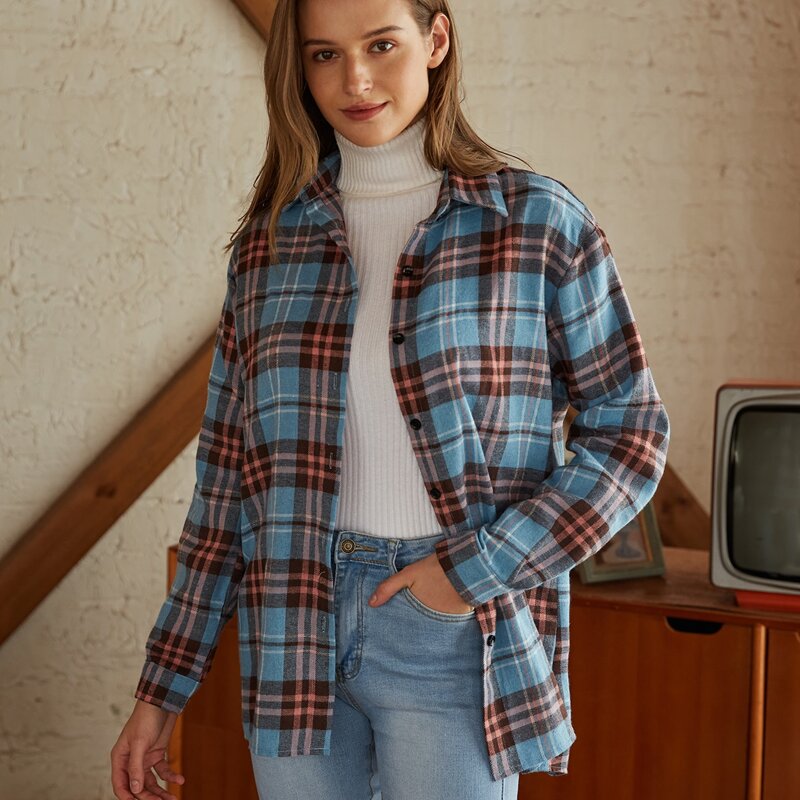 

Plaid Boyfriend Shirt, Multicolor