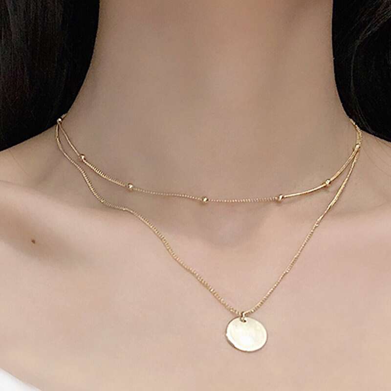 

Coin Layered Necklace, Gold