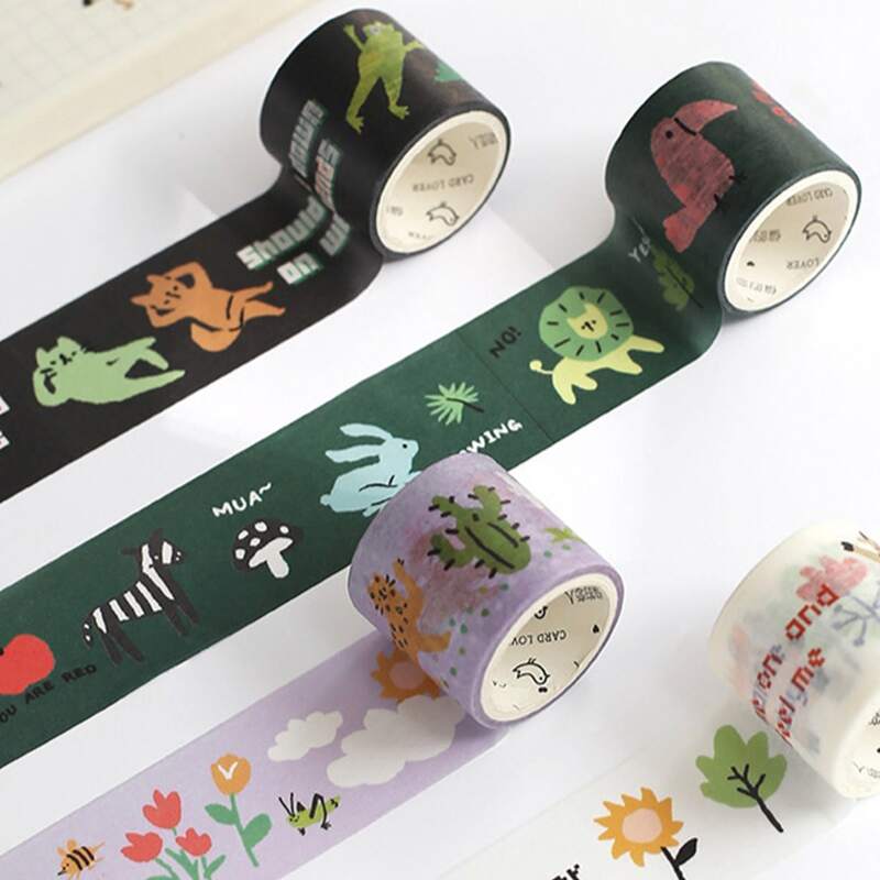 

1roll Cartoon Graphic Random Decorative Tape, Multicolor