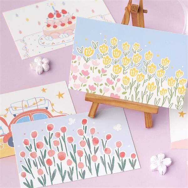 

100sheets Cartoon Graphic Random Material Paper, Multicolor