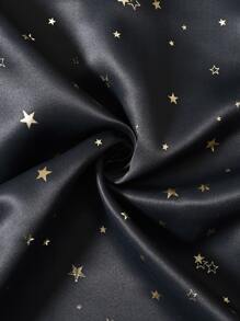 Rèm màn hình đơn bảng in sao - màu đen - Xem 3