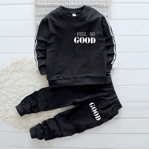 

Toddler Boys Slogan Graphic Sweatshirt With Sweatpants, Black