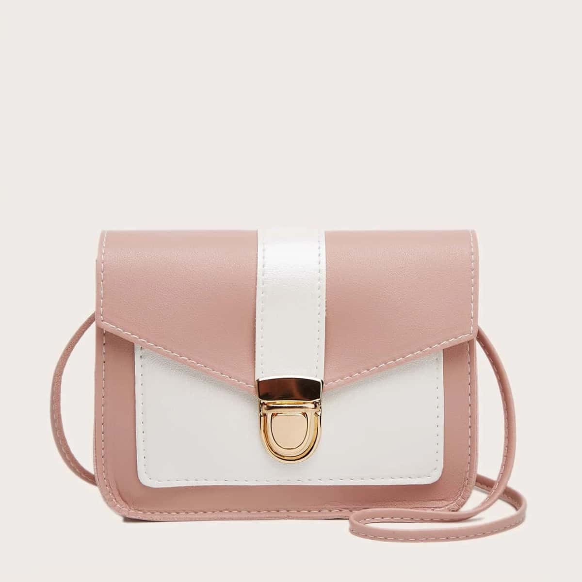 

Push Lock Flap Bag, Pink