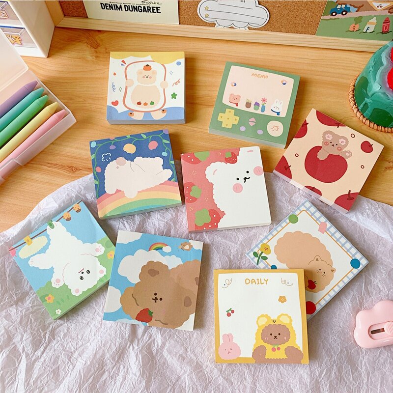 

Random 1pc Cartoon Bear Memo Pad, Multicolor