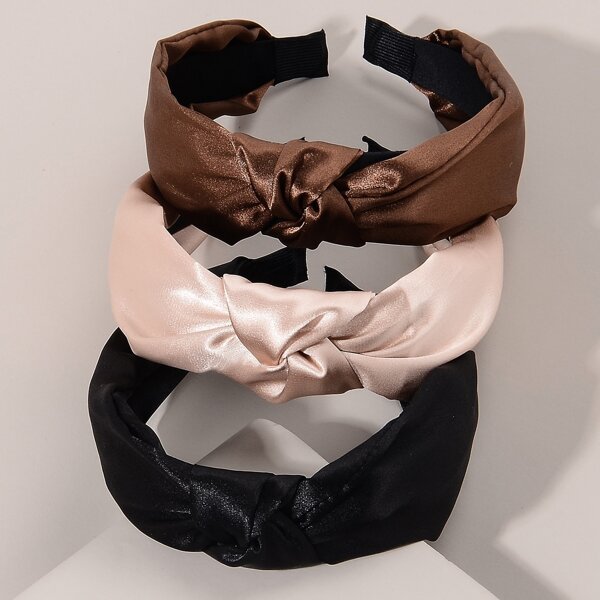 

3pcs Knot Hair Hoop, Multicolor