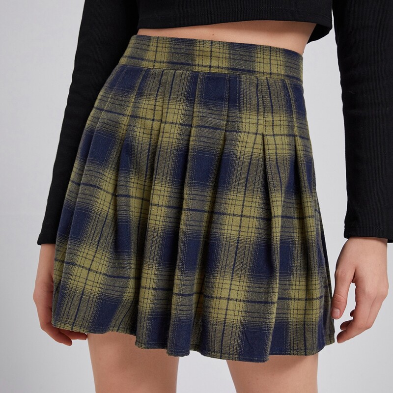 

Tartan Pleated Skirt, Multicolor