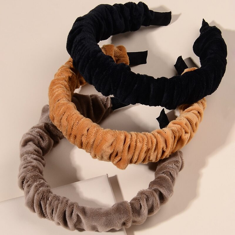 

3pcs Plain Hair Hoop, Multicolor