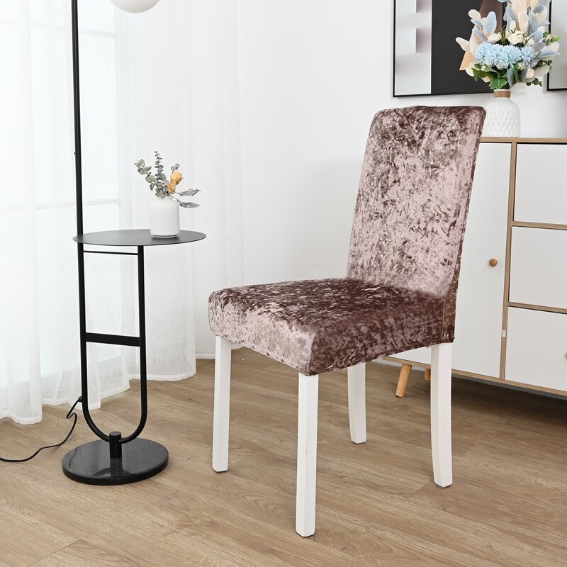 

Plain Velvet Stretchy Chair Cover, Brown
