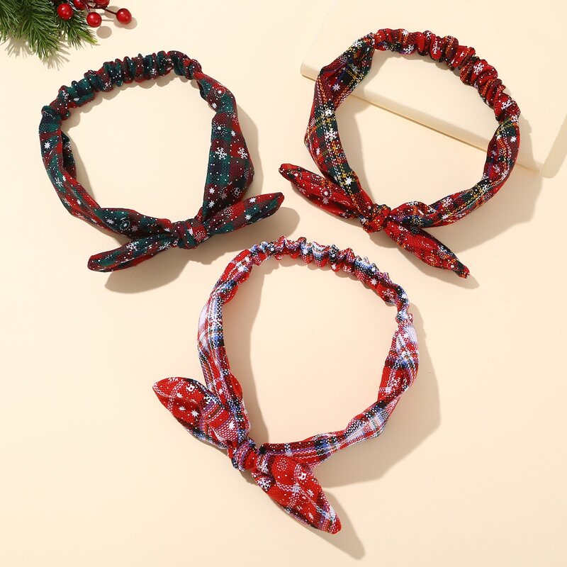 

3pcs Christmas Bow Decor Headband, Multicolor