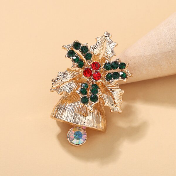 

Christmas Bell Design Brooch, Multicolor