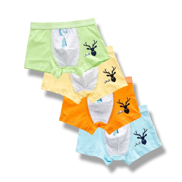 

Toddler Boys 4pcs Deer & Letter Graphic Underwear, Multicolor