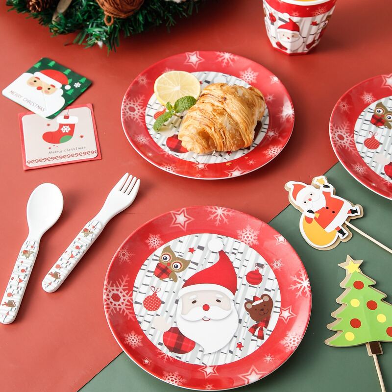 

1pc Christmas Pattern Snack Plate, Multicolor