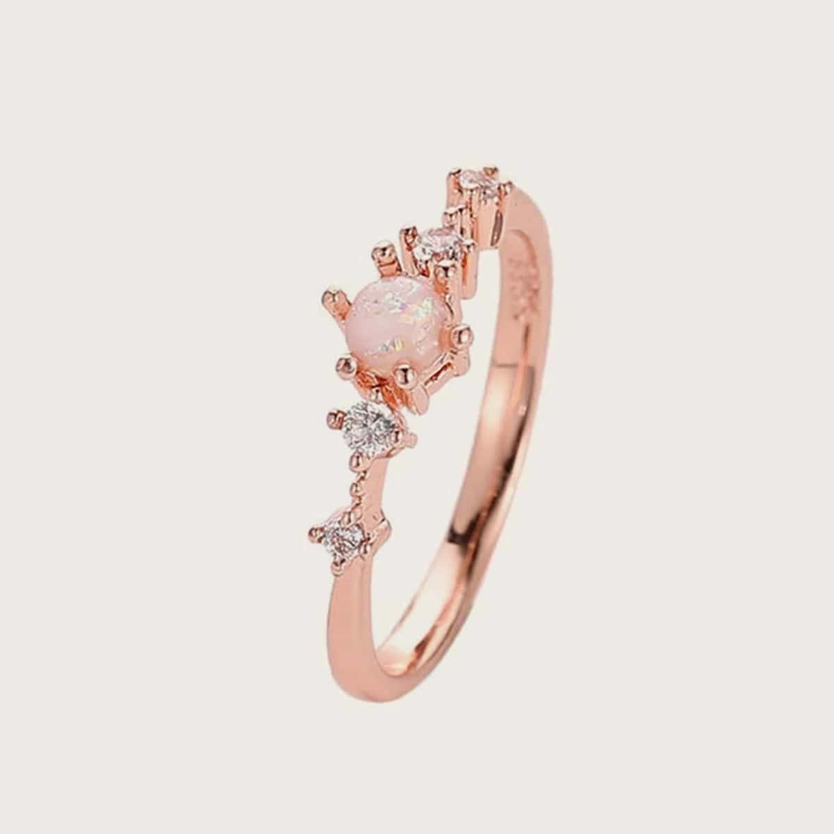

1pc Rhinestone Ring, Gold