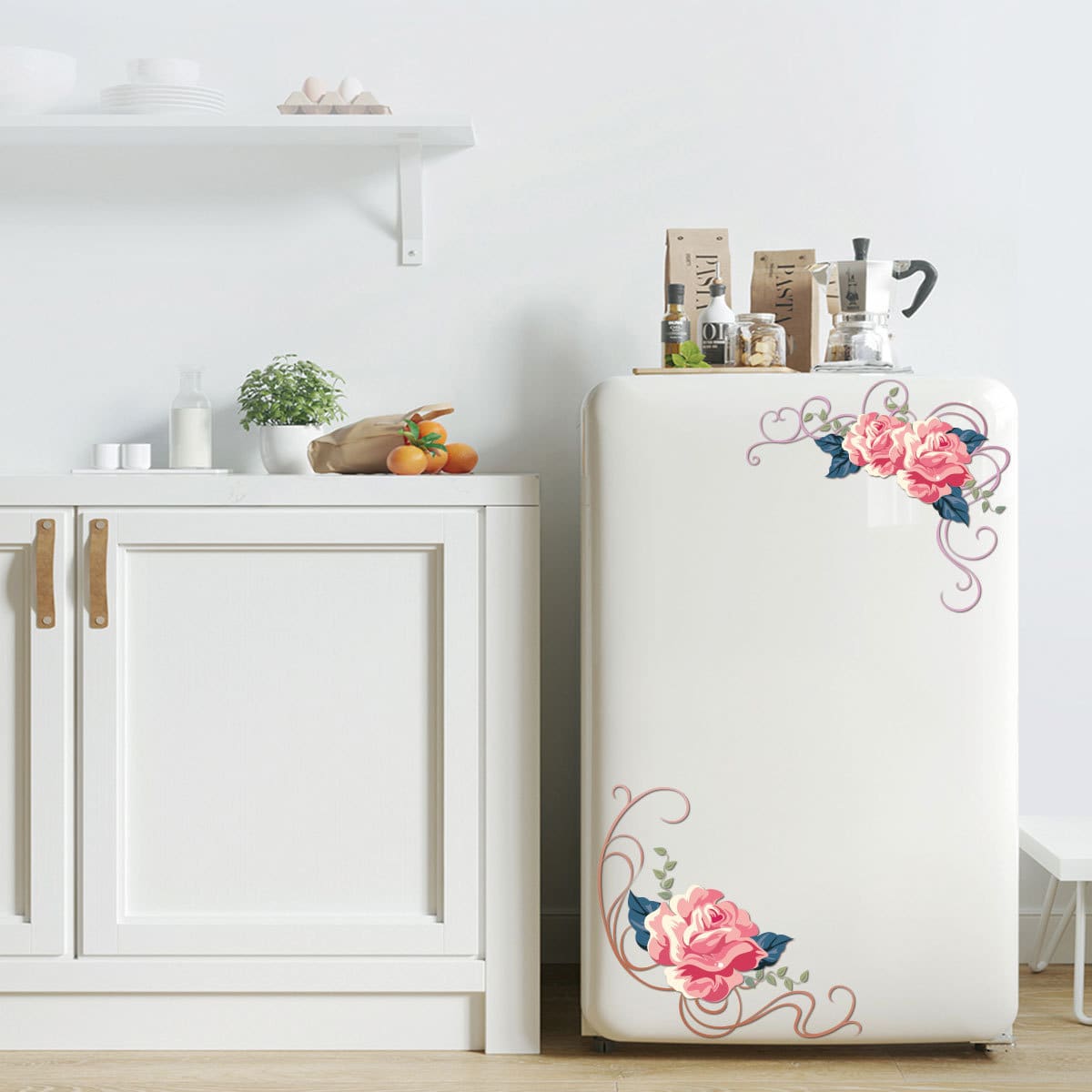 

Flower Print Refrigerator Sticker, Multicolor