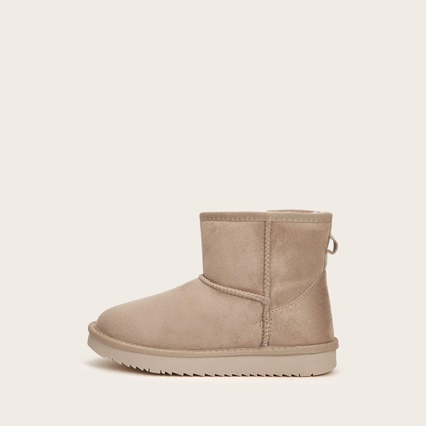 

Minimalist Fur Lined Suede Boots, Apricot