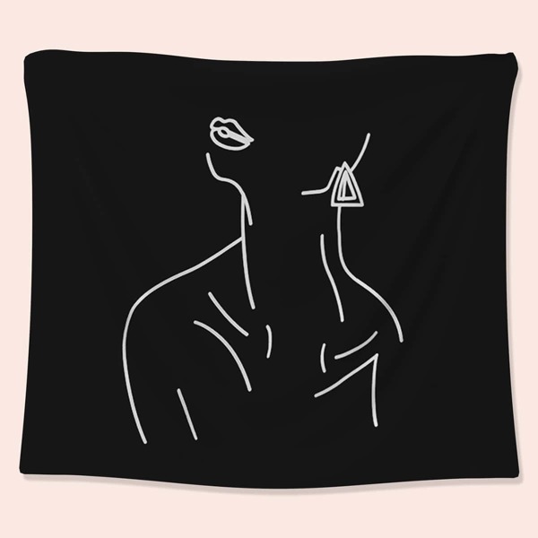 

Abstract Figure Graphic Tapestry, Black