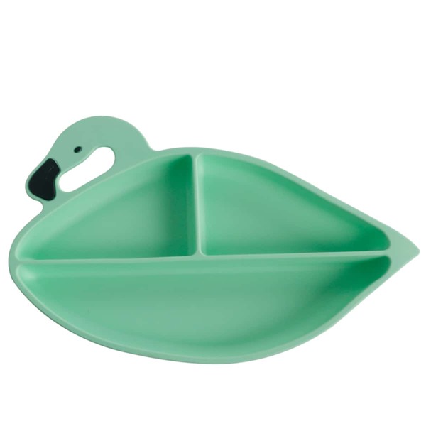 

Kids Flamingo Silicone Plate, Green