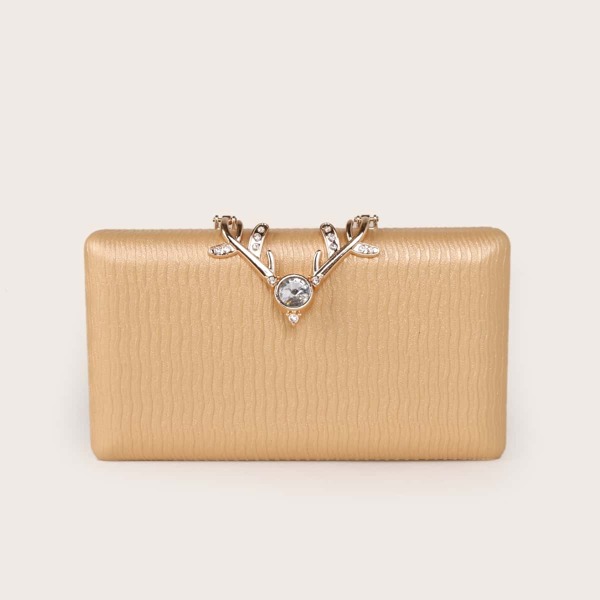 

Metal Deer Decor Box Bag, Gold