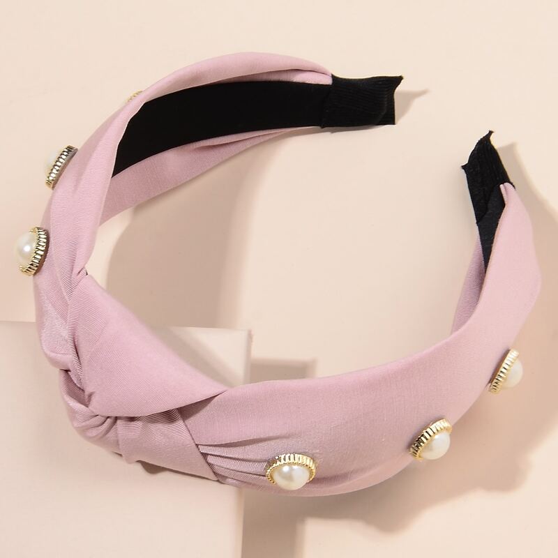 

Faux Pearl Knot Hair Hoop, Pink