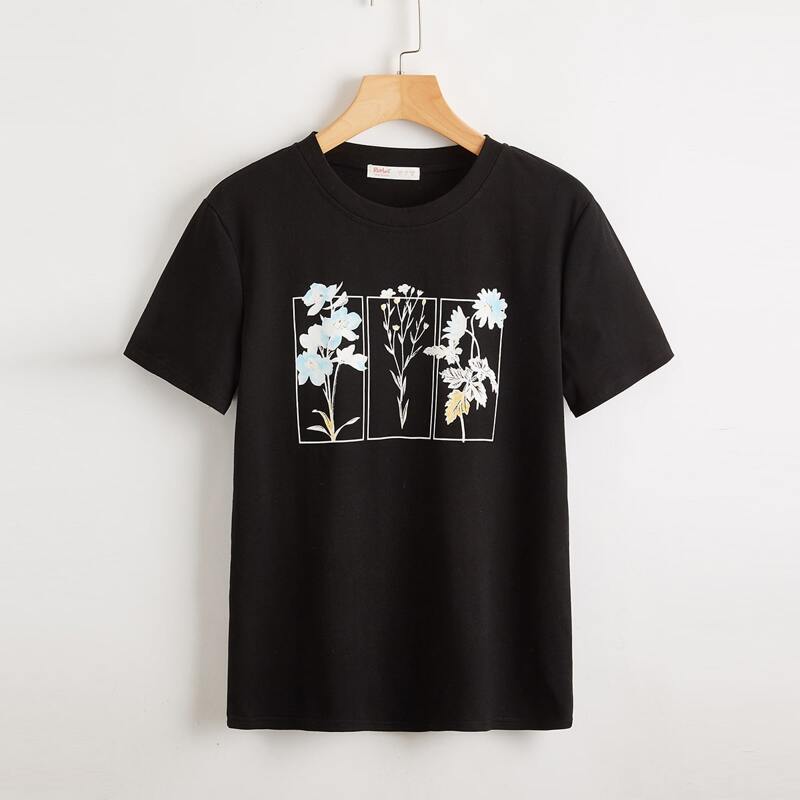 

Flower Graphic Tee, Black