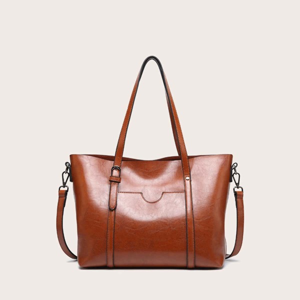 

Large Capacity Shoulder Tote Bag, Brown