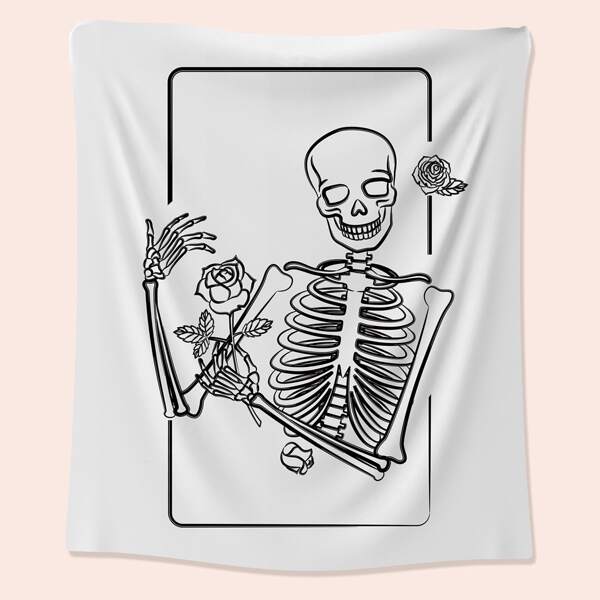 

Skull Print Tapestry, White