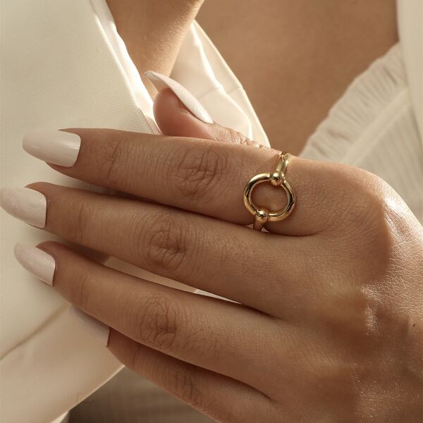 

Minimalist Cuff Ring, Gold