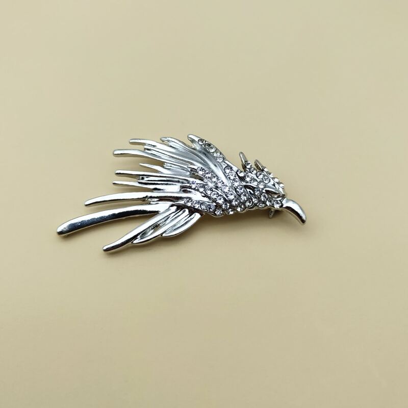 

Guys Rhinestone Bird Design Cufflink, Silver