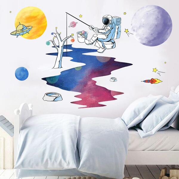 

Kids Astronaut Print Wall Sticker, Multicolor