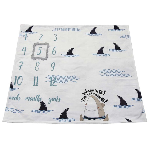 

Newborn Unisex Letter & Cartoon Graphic Background Blanket Photo Outfit, Multicolor