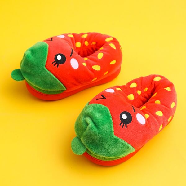 

Toddler Girls Fruit Design Slippers, Red