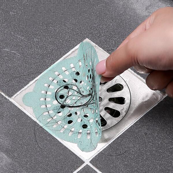 

10pcs Disposable Floor Drain Sticker, Green