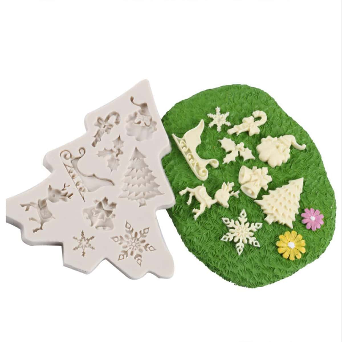 

1pc Christmas Tree Shaped Mold, Beige