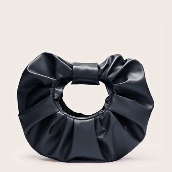

Minimalist Ruched Bag, Black