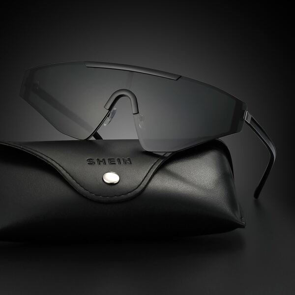 

Men Flat Top Shield Sunglasses, Grey