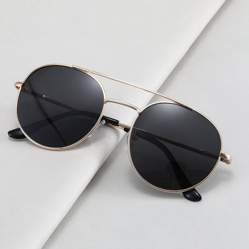 

Guys Round Frame Sunglasses, Black