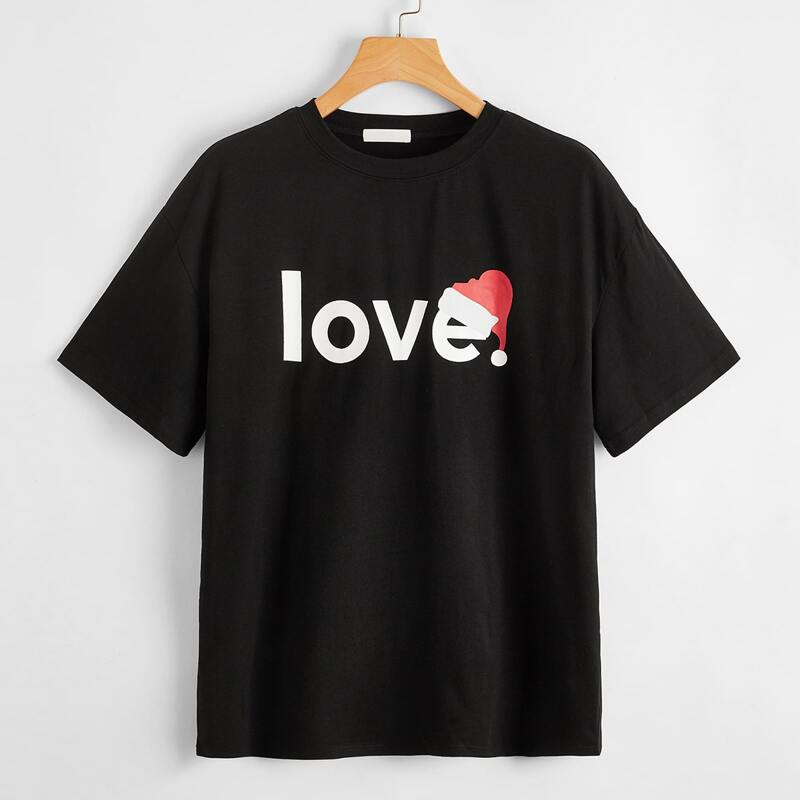 

Christmas Letter Graphic Tee, Black