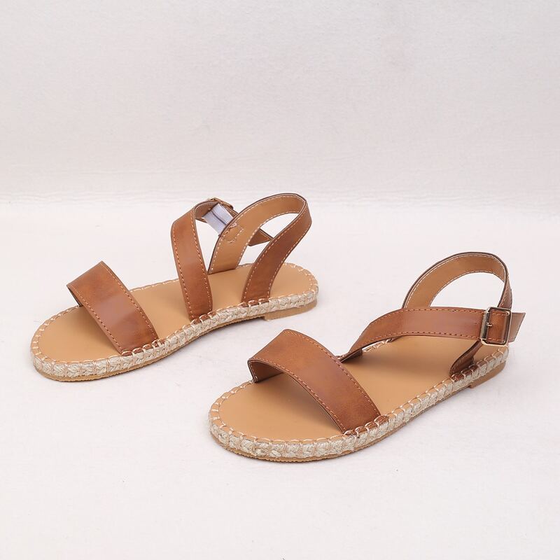 

Wide Fit Flat Espadrille Sandals, Brown