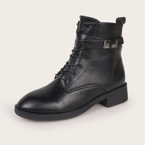 

Side Zip Combat Boots, Black