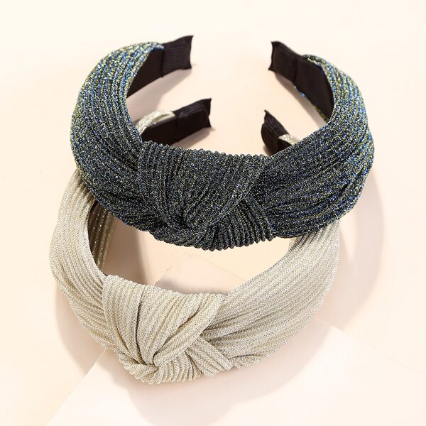 

2pcs Knot Decor Hair Hoop, Multicolor