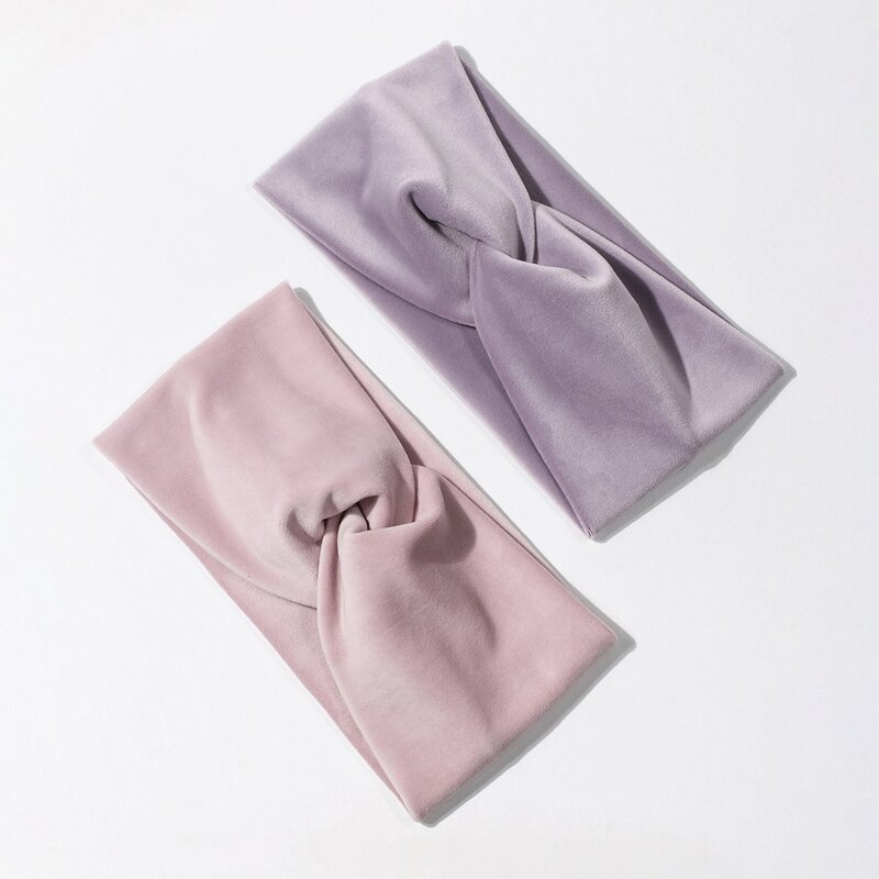 

2pcs Simple Plain Headband, Multicolor