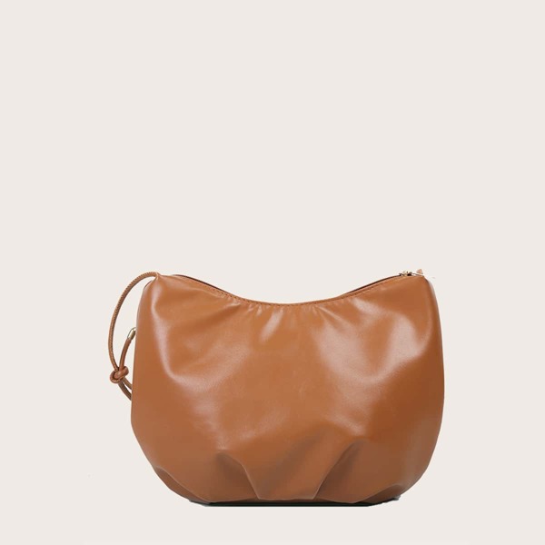 

Ruched Crossbody Bag, Brown