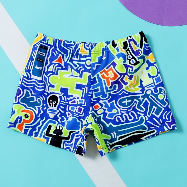 

Toddler Boys Allover Graphic Swim Shorts, Multicolor