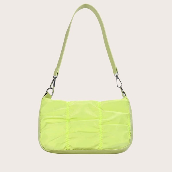 

Ruched Baguette Bag, Green