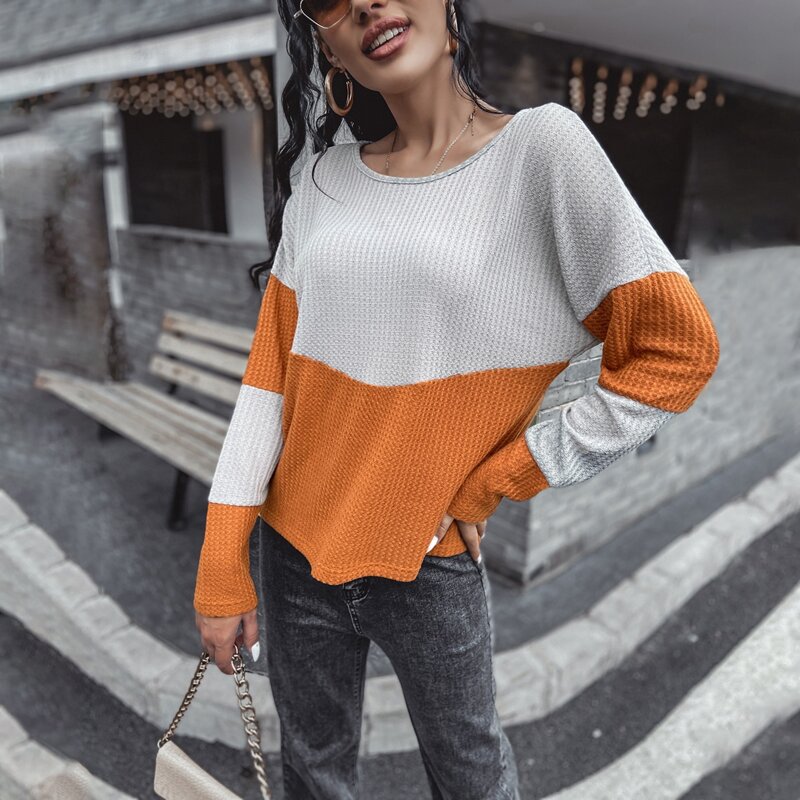 

Two Tone Waffle Knit Tee, Multicolor