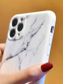 Marble Pattern Case Compatible With IPhone Compatible With IPhone 11,IPhone 13,IPhone 14 Pro Max - White - View 3