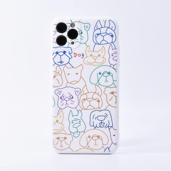 

Cartoon Dog Print iPhone Case, Multicolor