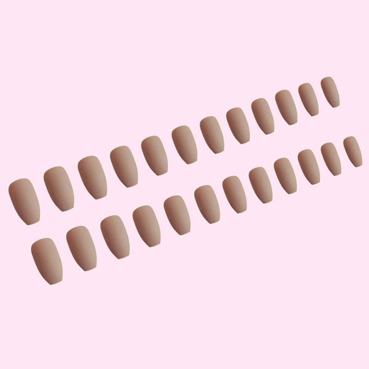 

24pcs Matte Fake Nail With 1sheet Tape, Baby pink